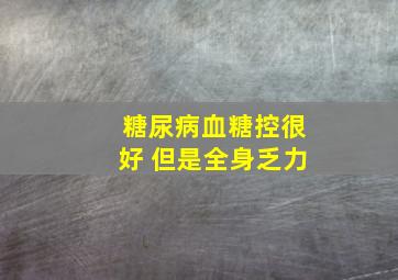 糖尿病血糖控很好 但是全身乏力